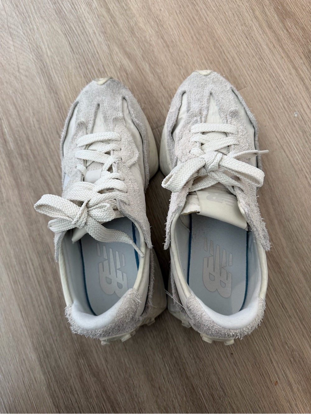 New Balance Cream Suede Sneakers